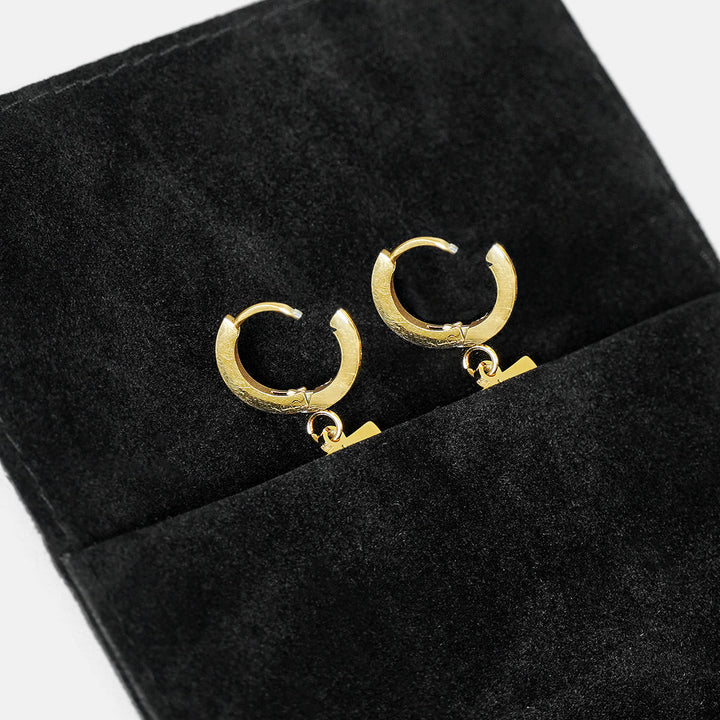 51 Number Earring - Gold Plated Stainless Steel