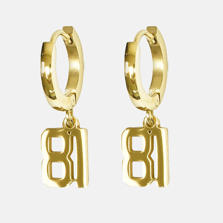 81 Number Earring - Gold Plated Stainless Steel