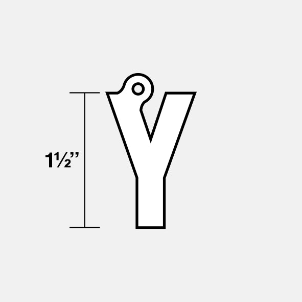 Y Letter Pendant with Chain Necklace - Stainless Steel