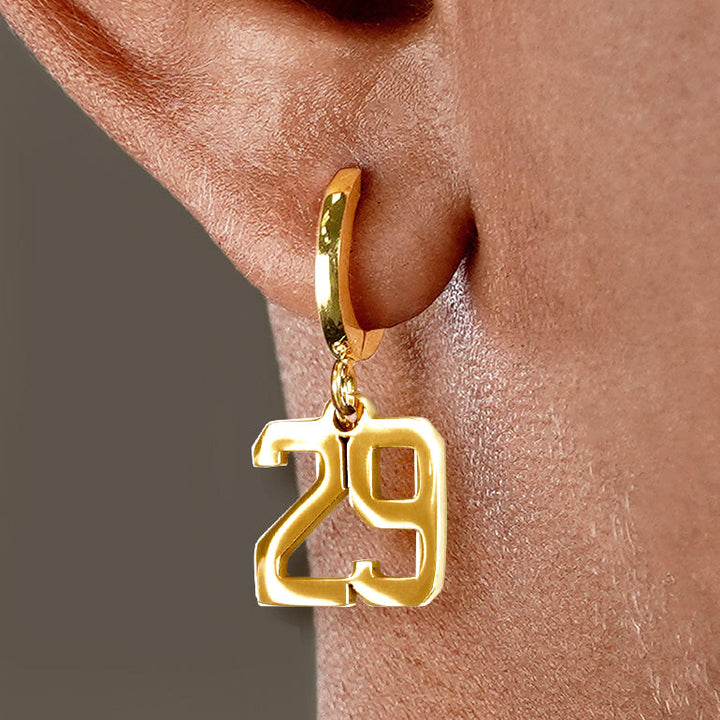 29 Number Earring - Gold Plated Stainless Steel