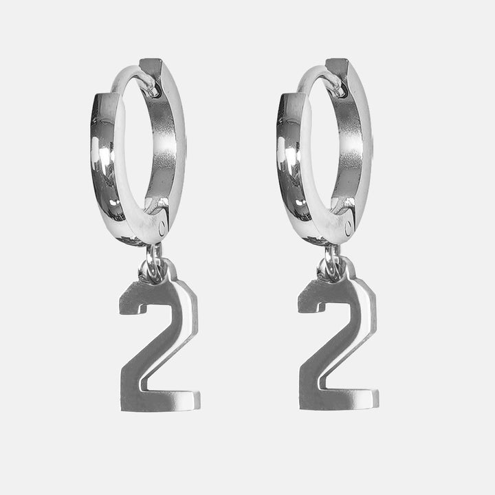 2 Number Earring - Stainless Steel