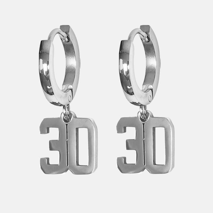 30 Number Earring - Stainless Steel