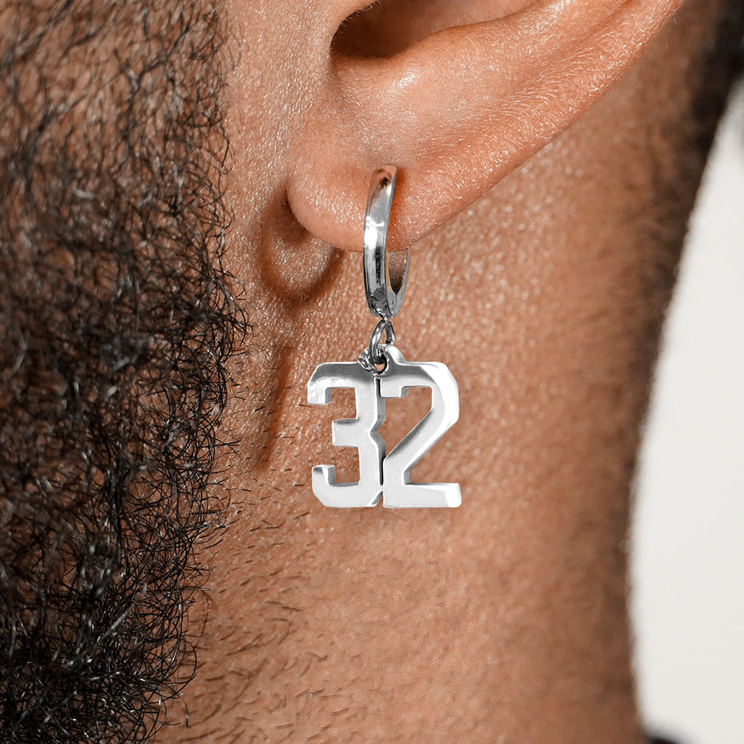 32 Number Earring - Stainless Steel