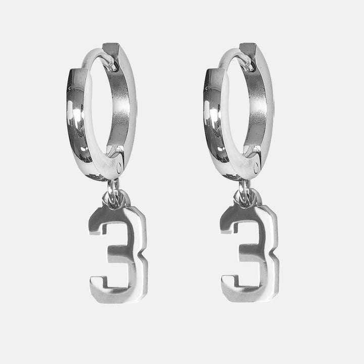 3 Number Earring - Stainless Steel