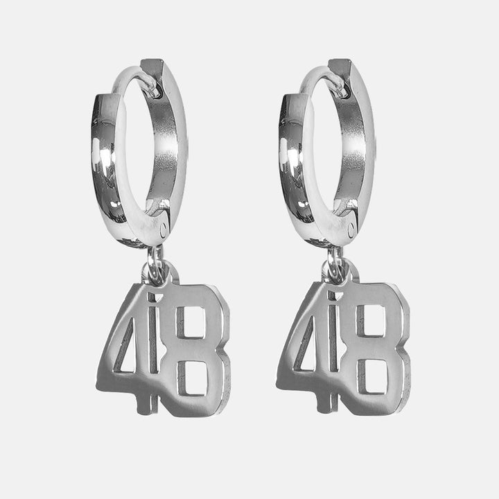 48 Number Earring - Stainless Steel