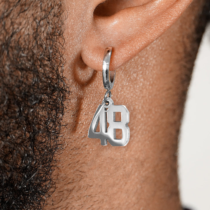 48 Number Earring - Stainless Steel