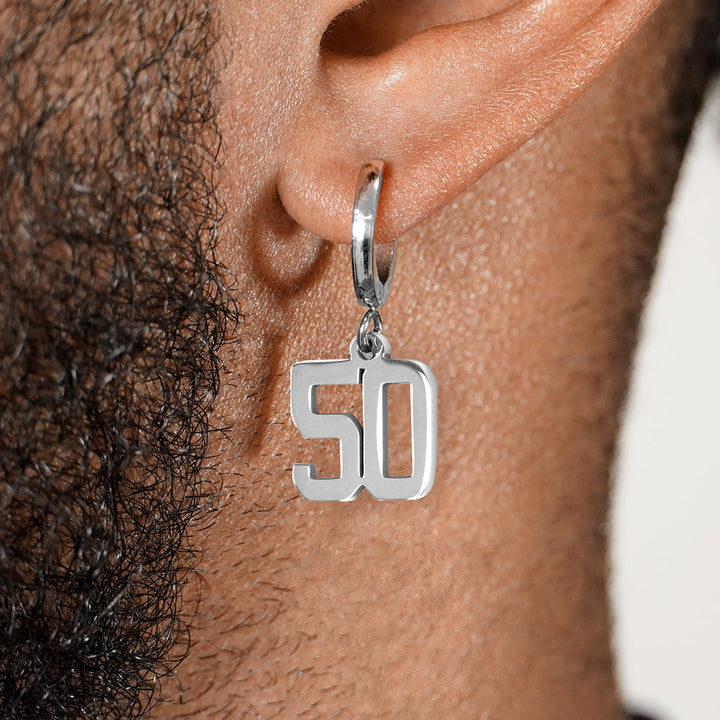 50 Number Earring - Stainless Steel