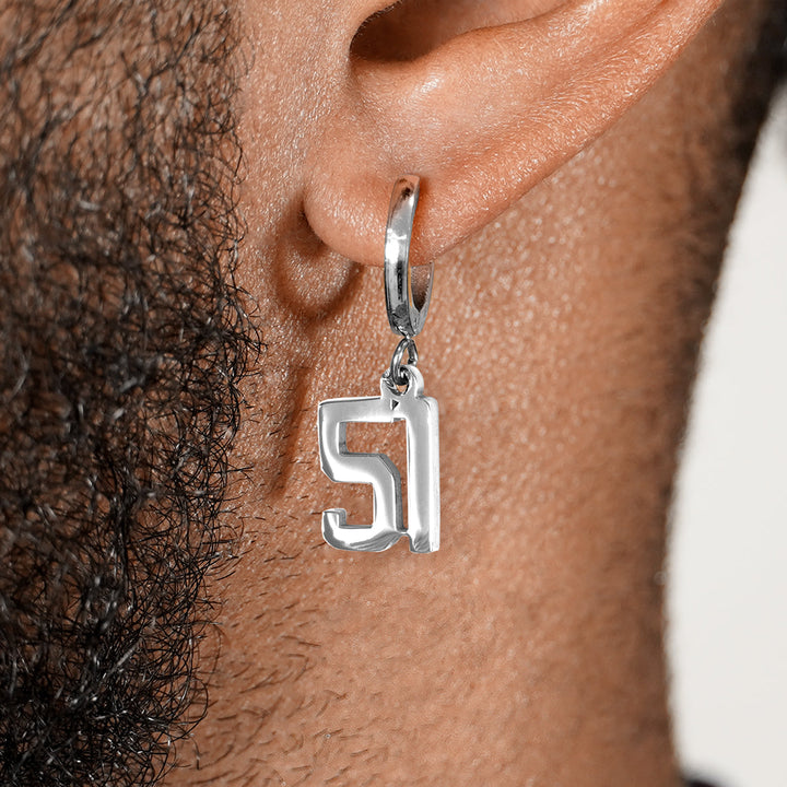 51 Number Earring - Stainless Steel