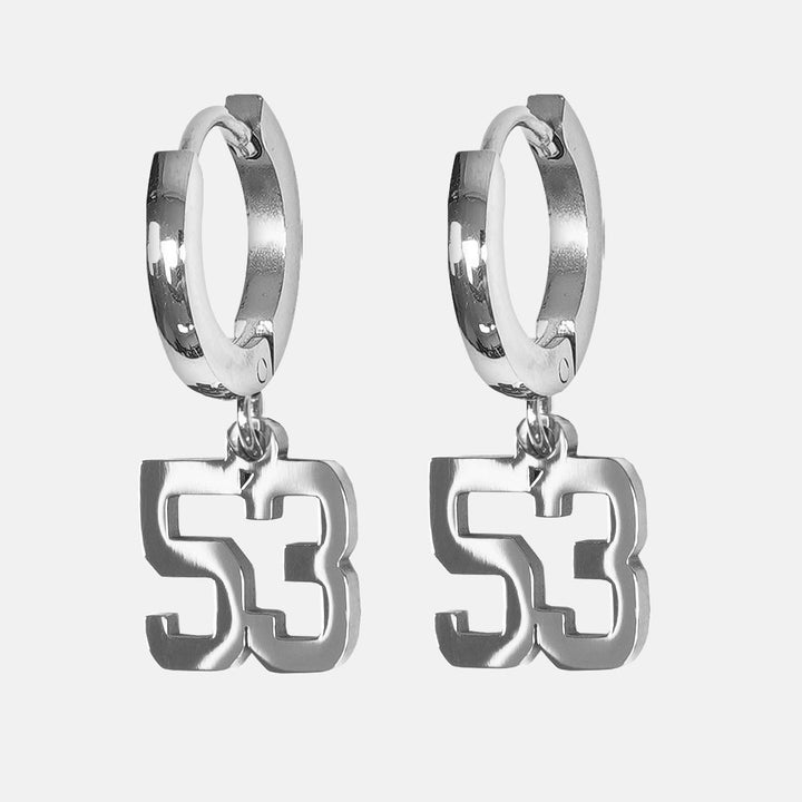 53 Number Earring - Stainless Steel