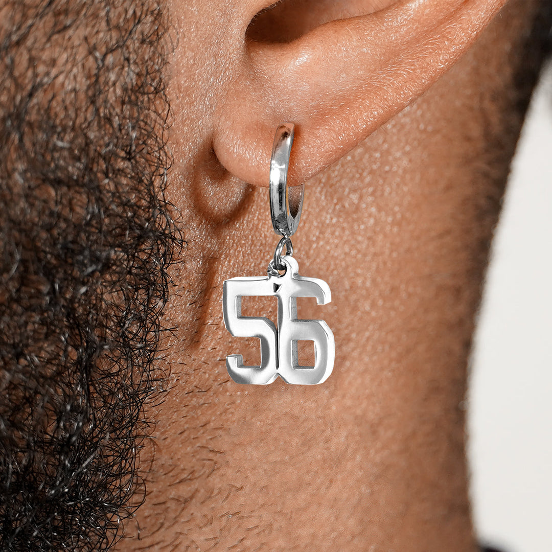 56 Number Earring - Stainless Steel