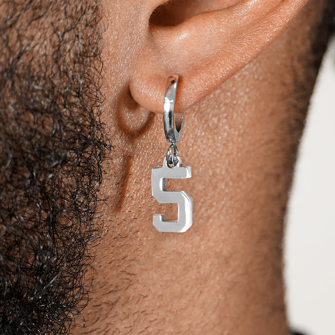 5 Number Earring - Stainless Steel