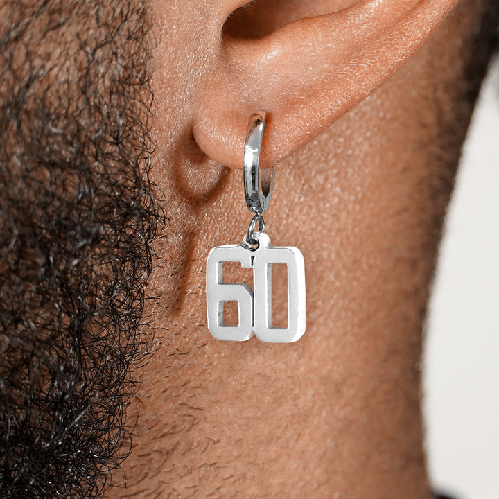 60 Number Earring - Stainless Steel