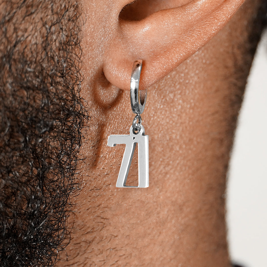 71 Number Earring - Stainless Steel