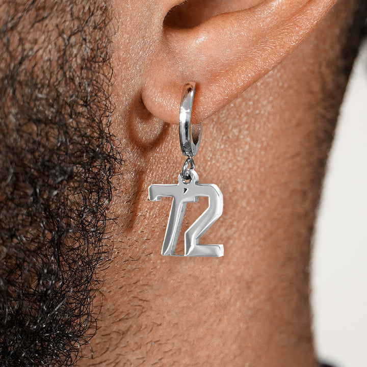 72 Number Earring - Stainless Steel