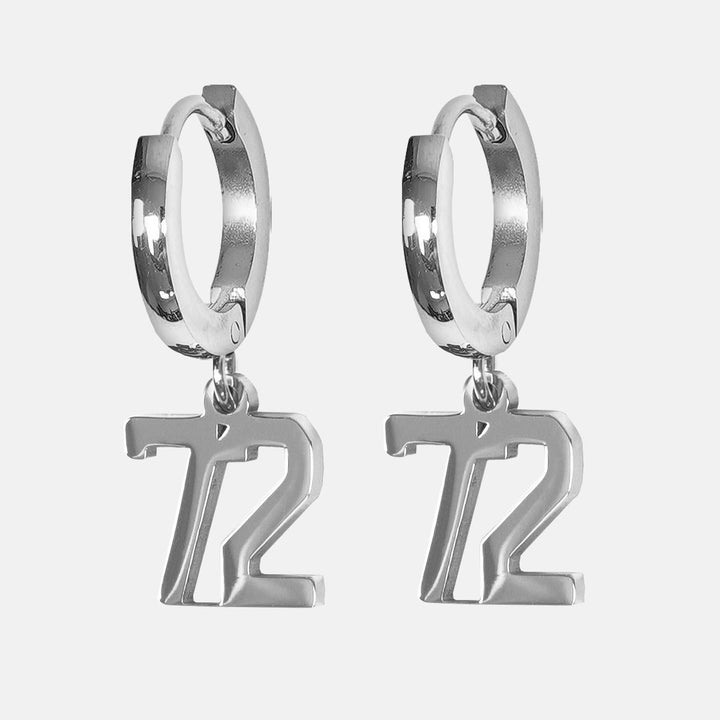 72 Number Earring - Stainless Steel