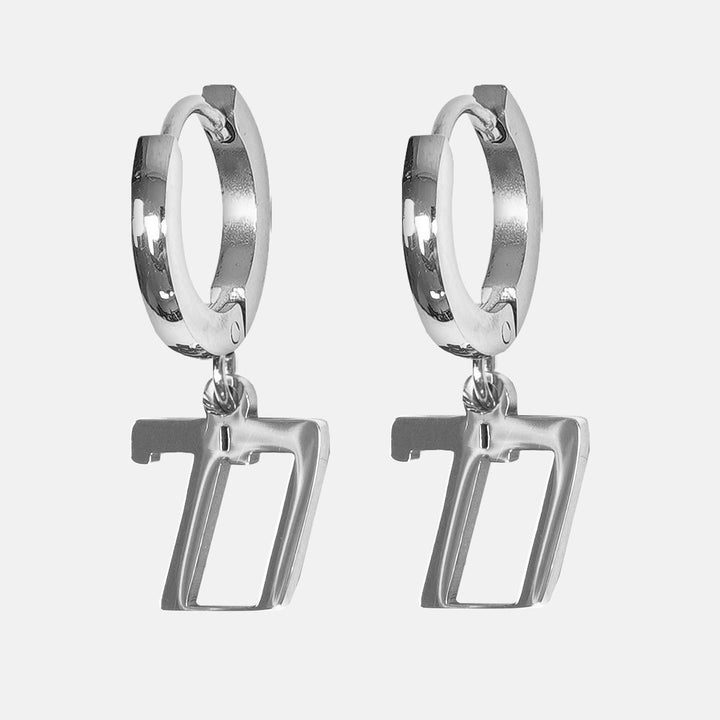 77 Number Earring - Stainless Steel