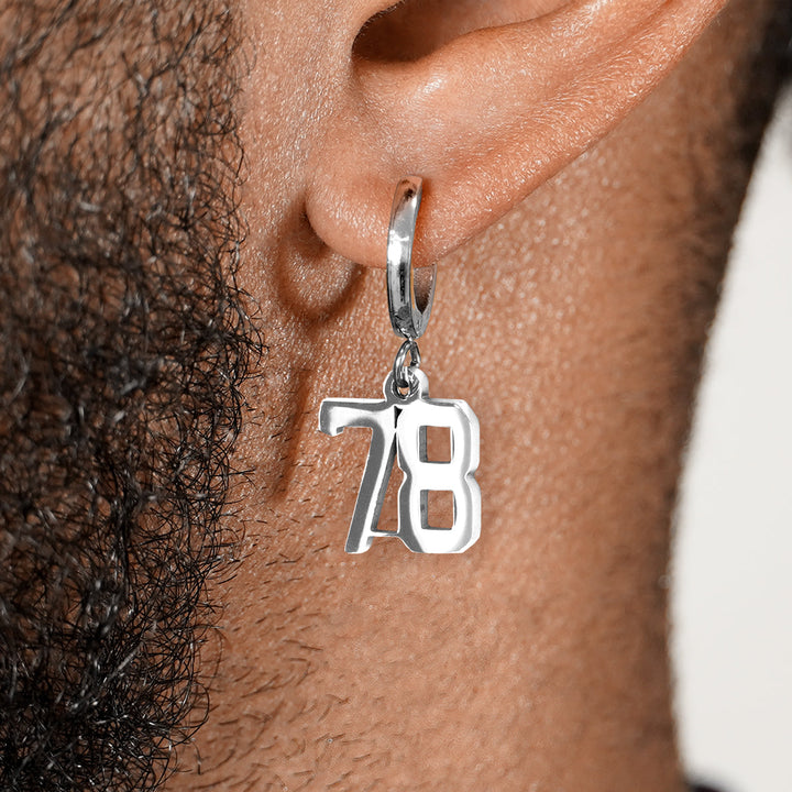 78 Number Earring - Stainless Steel