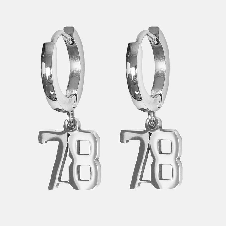 78 Number Earring - Stainless Steel