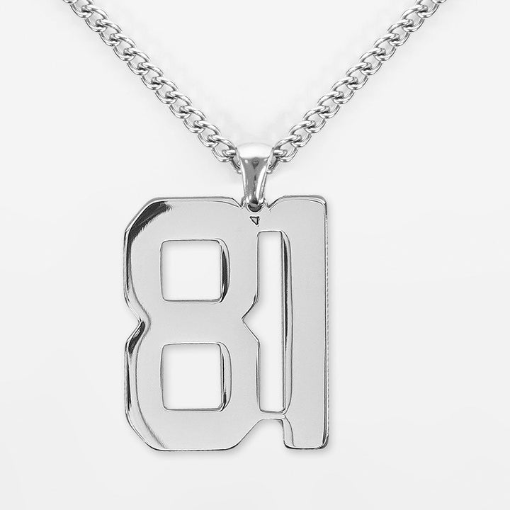 81 Number Pendant with Chain Necklace - Stainless Steel