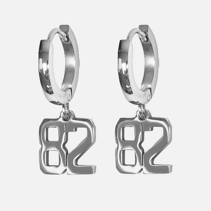 82 Number Earring - Stainless Steel