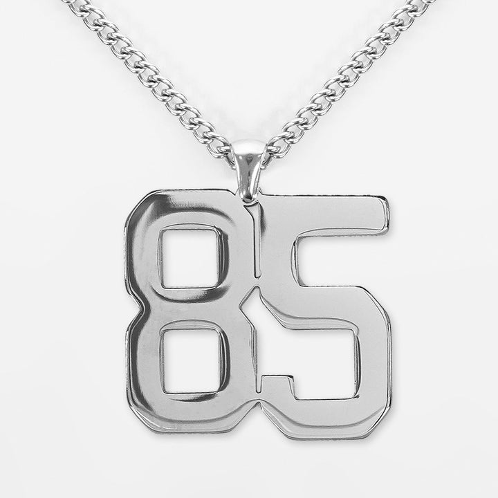 85 Number Pendant with Chain Necklace - Stainless Steel