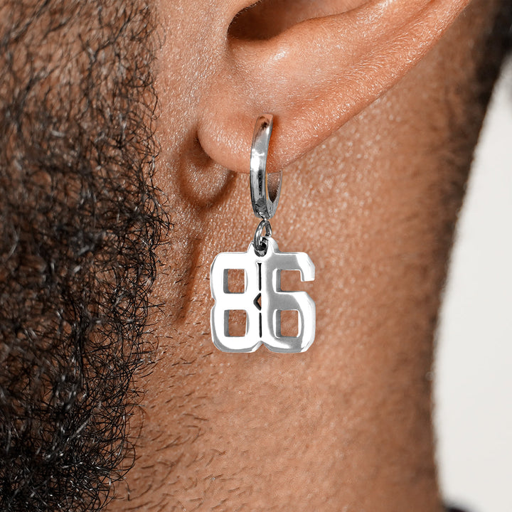 86 Number Earring - Stainless Steel