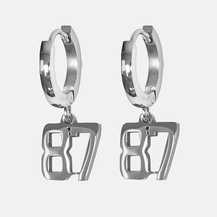 87 Number Earring - Stainless Steel