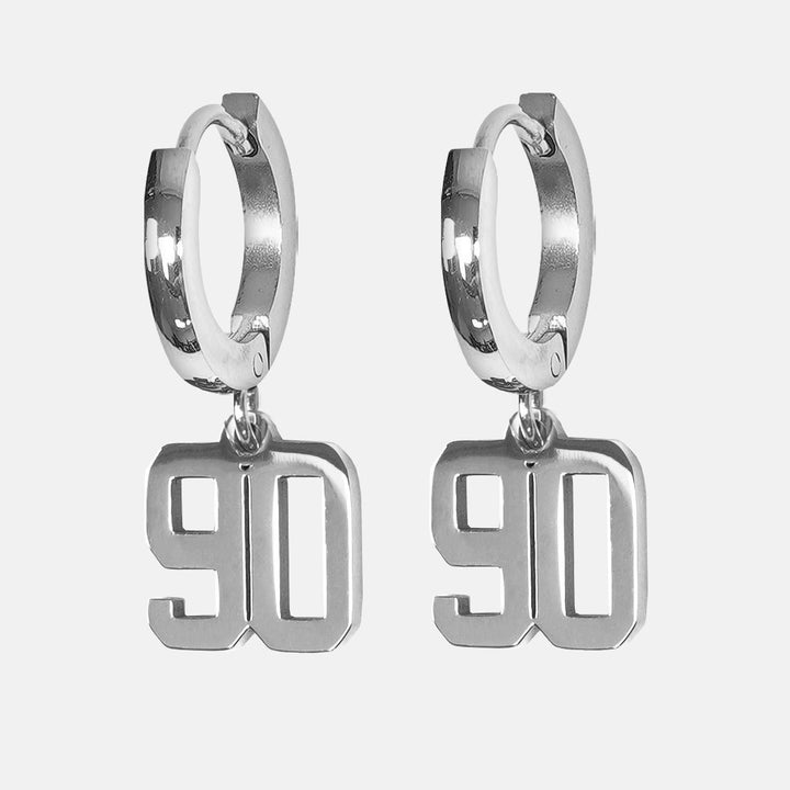 90 Number Earring - Stainless Steel