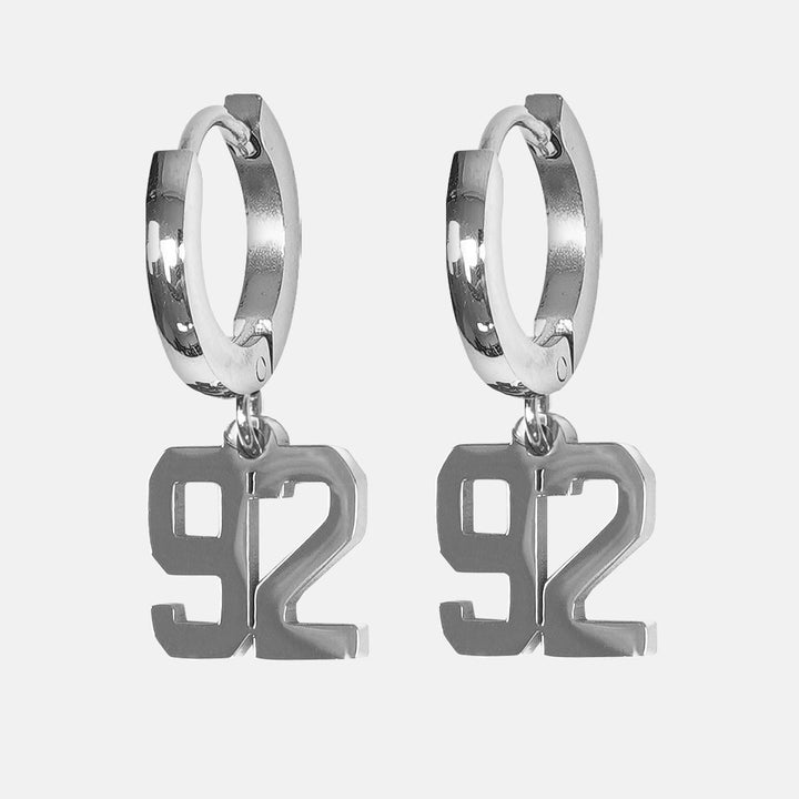 92 Number Earring - Stainless Steel