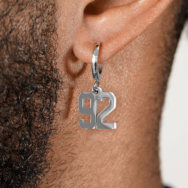 92 Number Earring - Stainless Steel