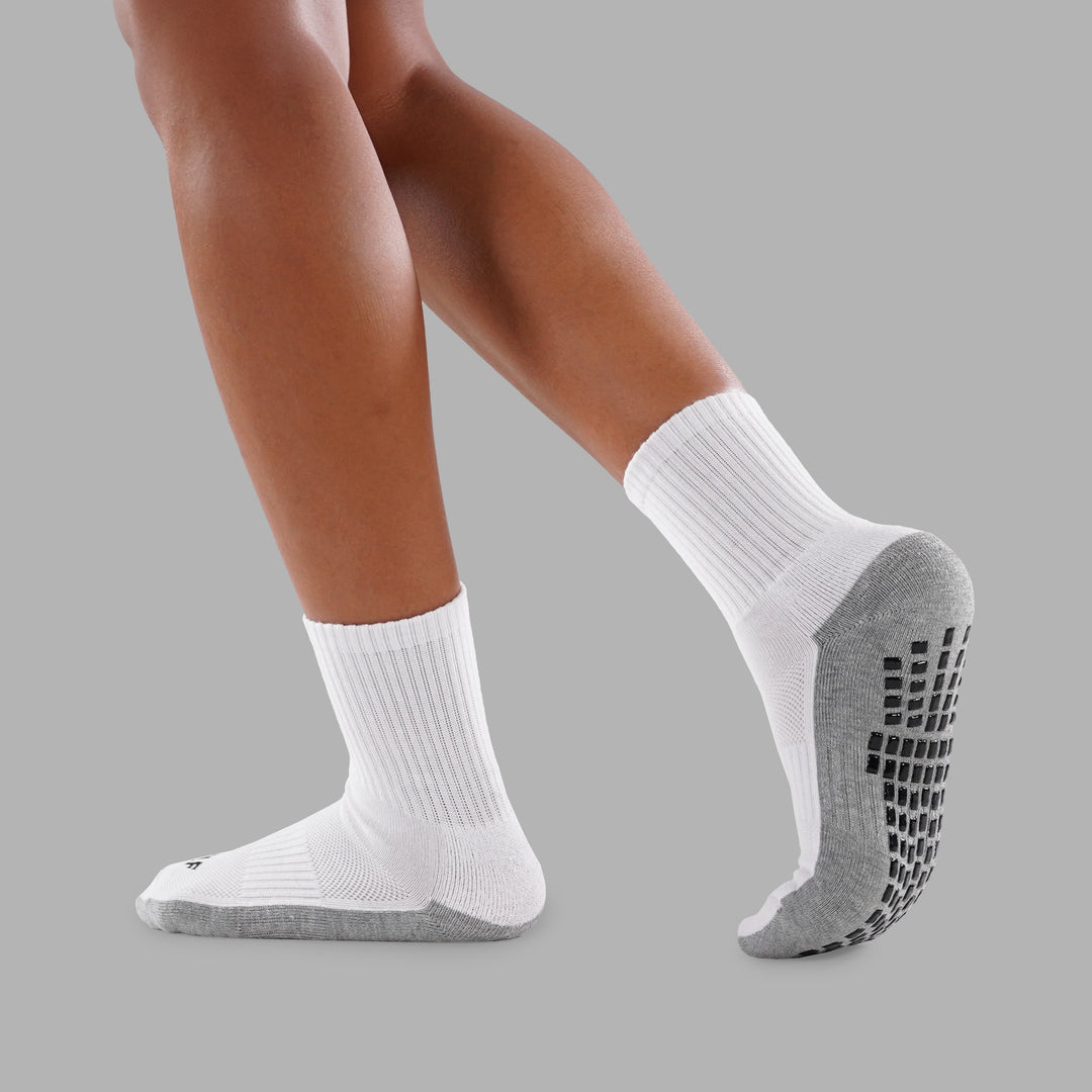 Basic White Performance Grip Socks