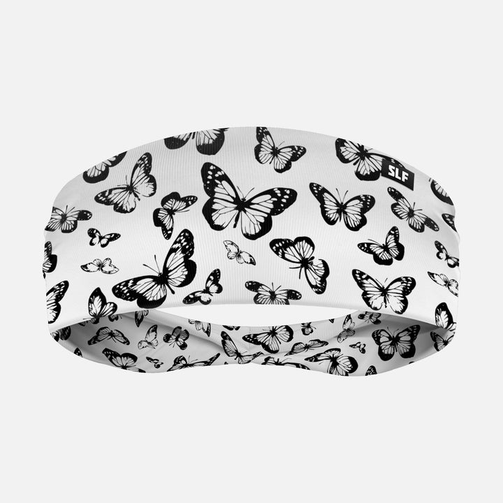 Black Butterflies Pattern Headband