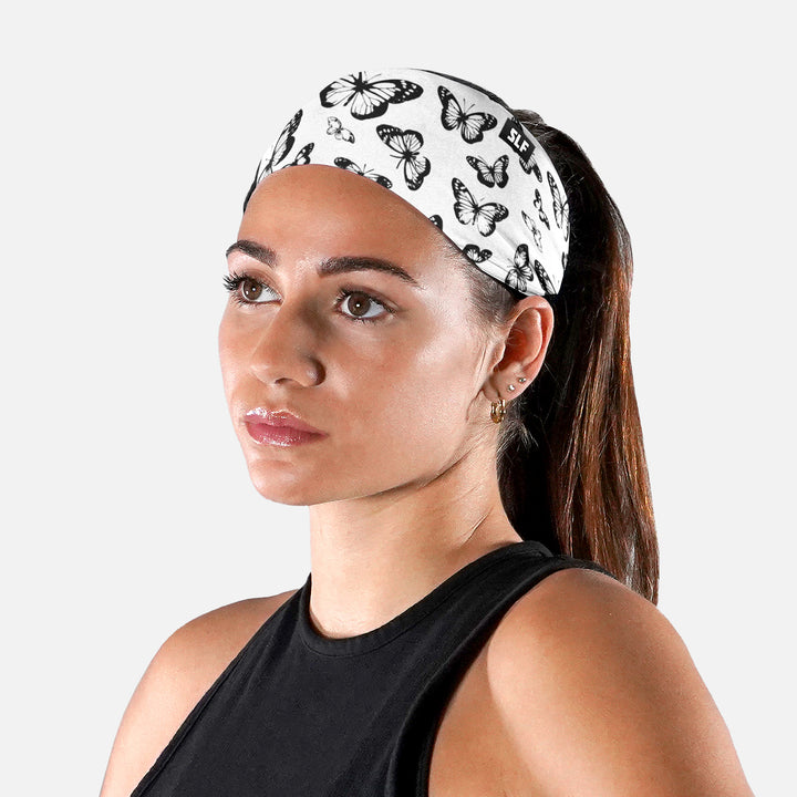 Black Butterflies Pattern Headband