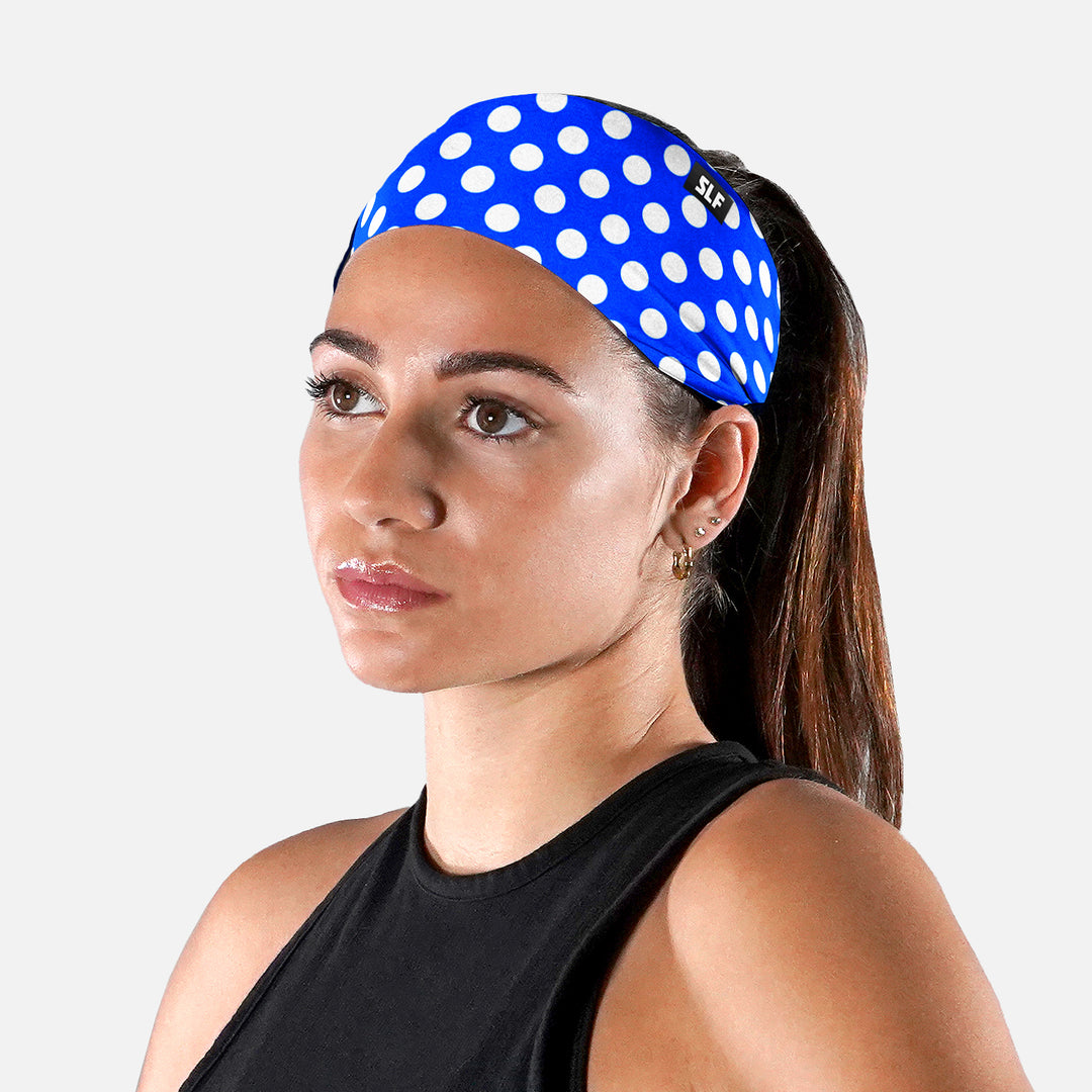 Blue White Polka Dots Headband