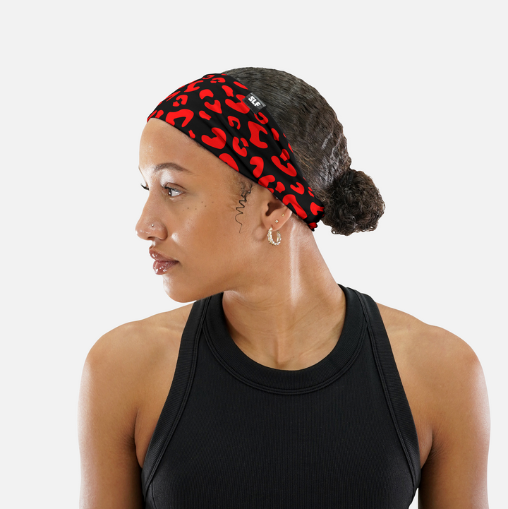 Cheetah Black Red Headband