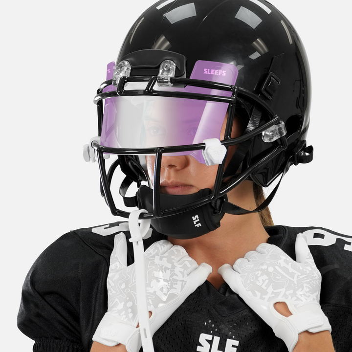 Cyber Purple Machine Silver Helmet Eye-Shield Visor