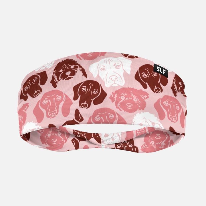 Dogs Faces Coral Headband