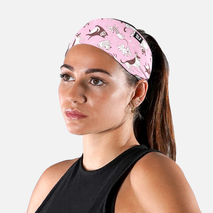 Funny Dogs Pattern Pink Headband