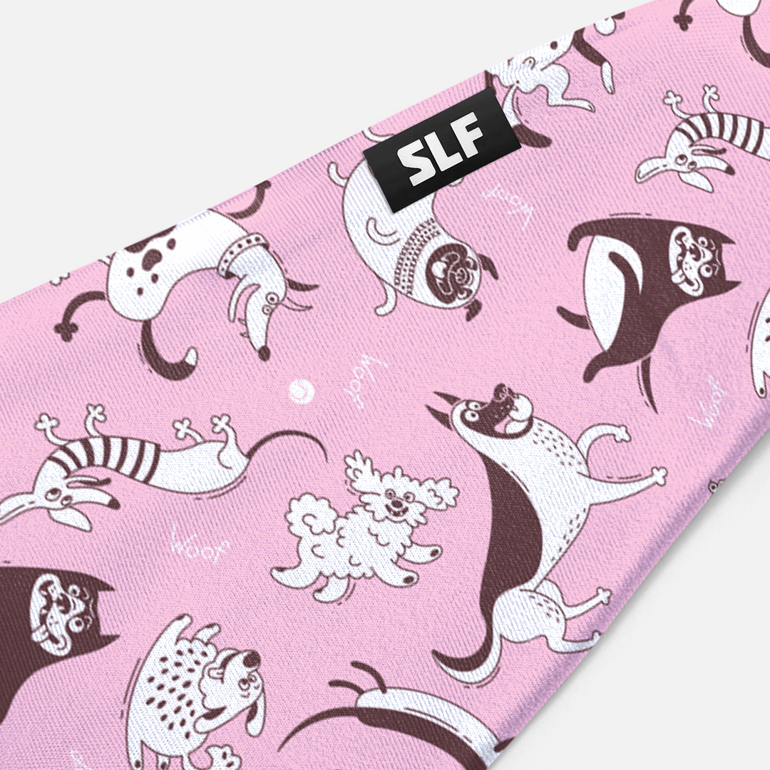 Funny Dogs Pattern Pink Headband