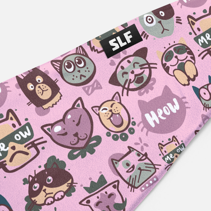 Meow Cats Pattern Pink Headband