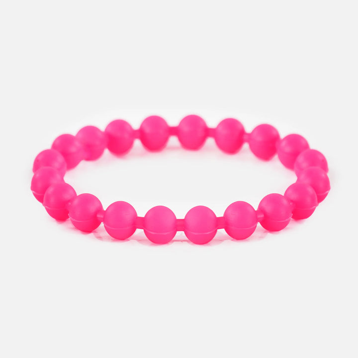 Pink Beaded Silicone Wristband