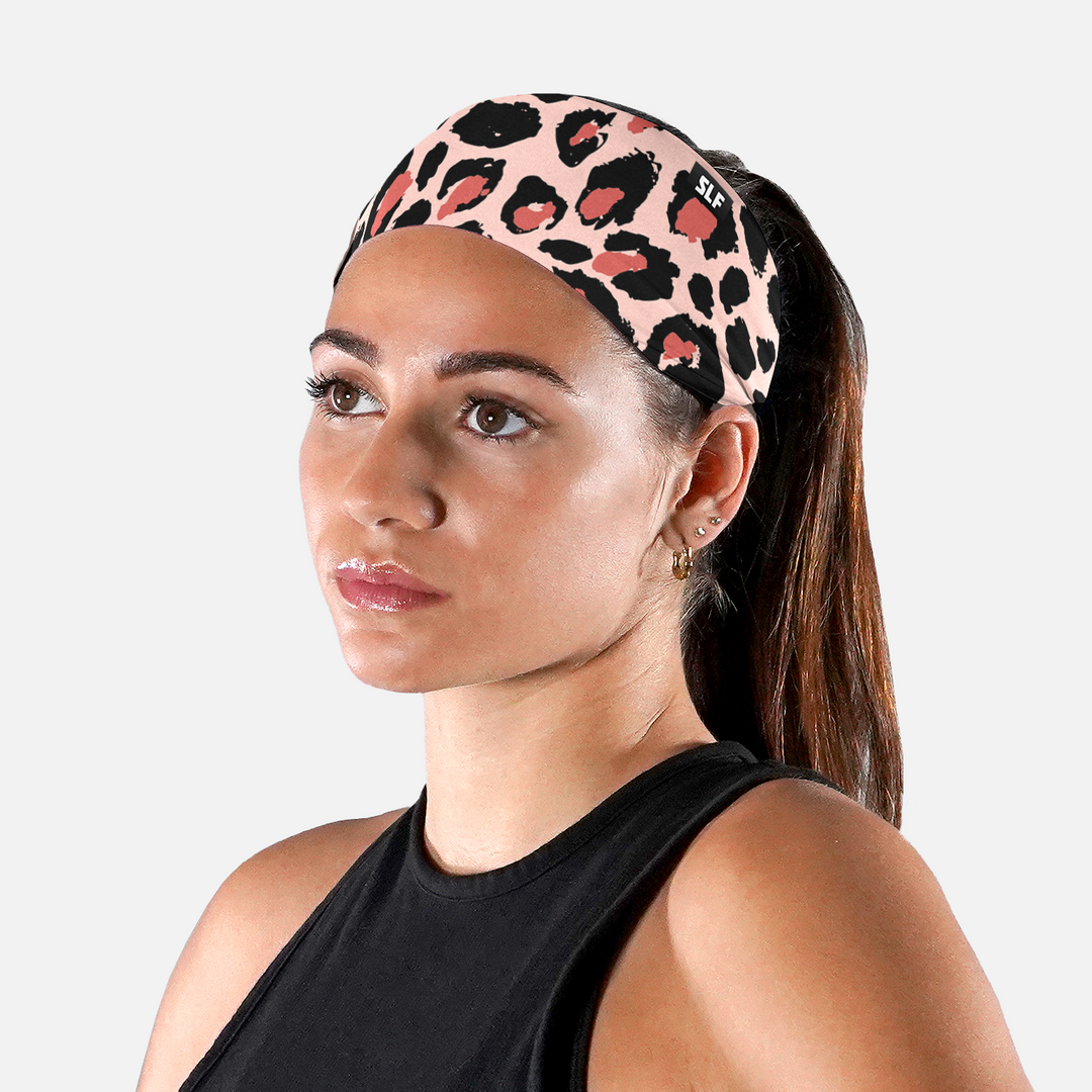 Salmon Leopard Print Headband