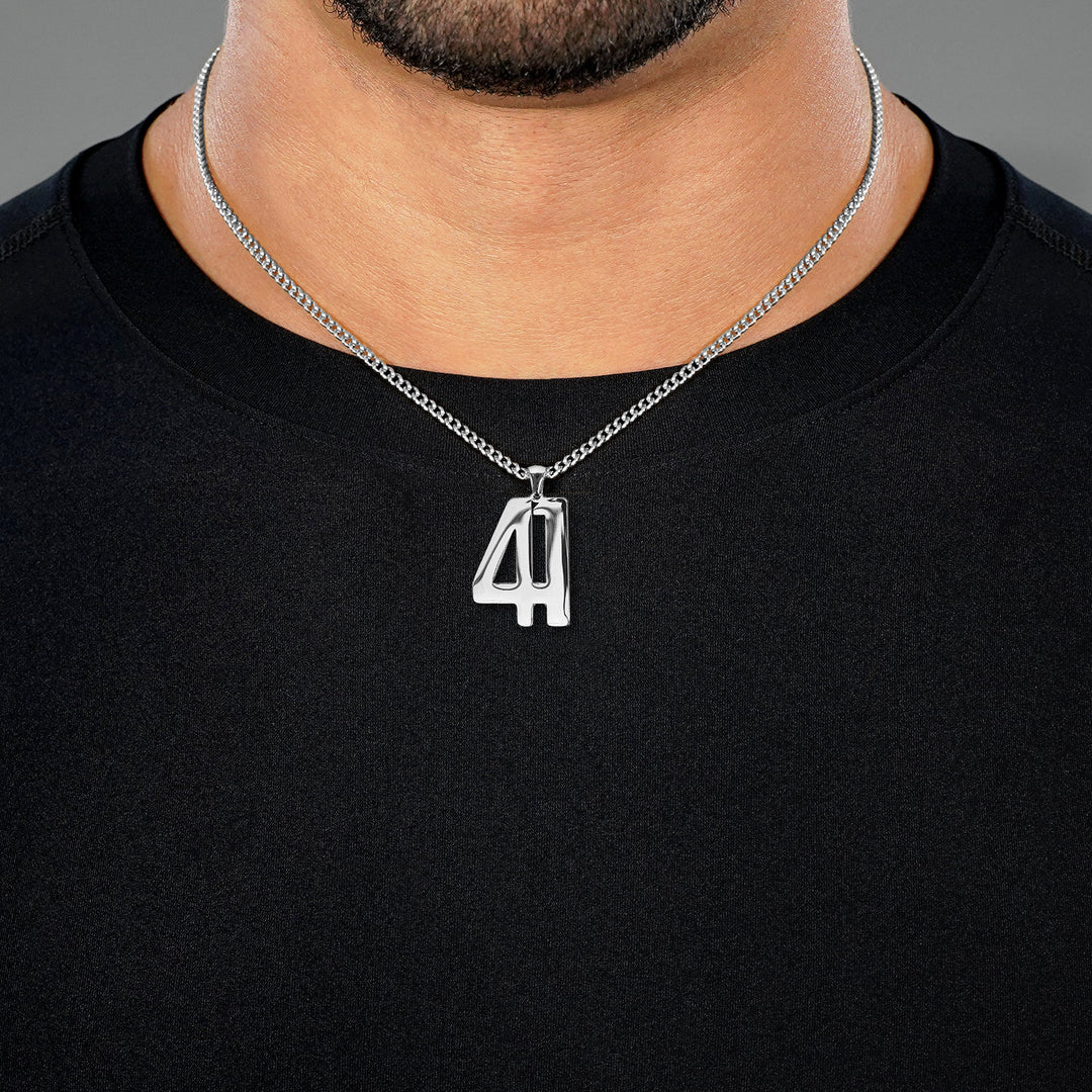 41 Number Pendant with Chain Necklace - Stainless Steel