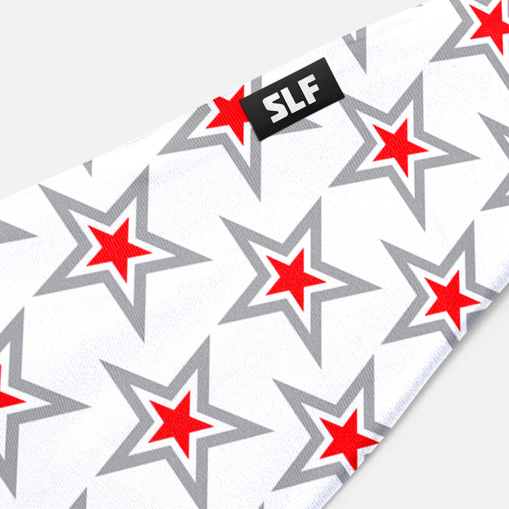 Stars Pattern White Red Headband